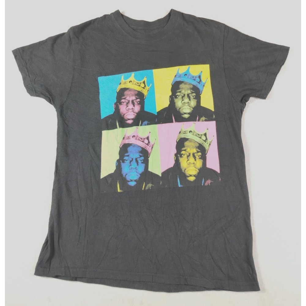 Notorious‎ B.I.G. Shirt Mens Medium Black Pop Art Crown Graphic Tee Hip Hop Rap